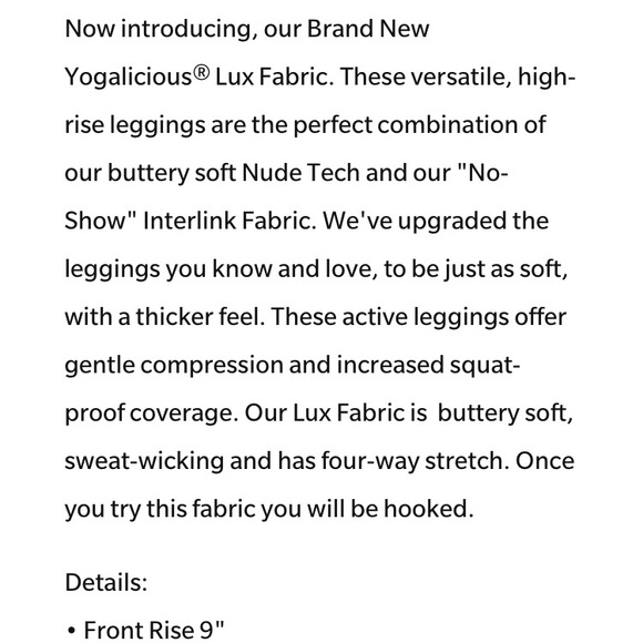 NWOT Yogalicious Lux high waisted ankle leggings - Picture 5 of 6